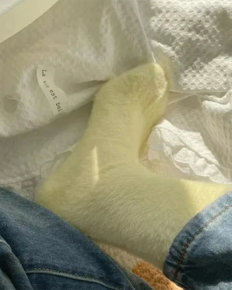 Warm fluffy long socks