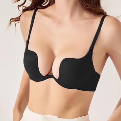 Push-up bra with a deep plunge neckline