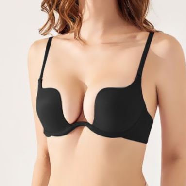 Push-up bra with a deep plunge neckline