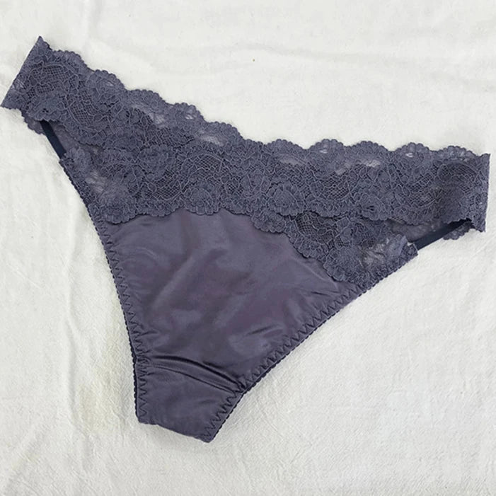 Lacy insert thong panties