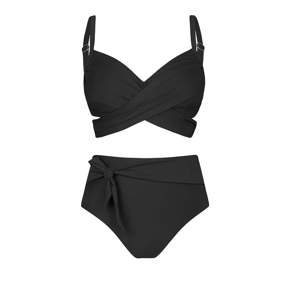 Plus size swimsuit with adjustable bra.