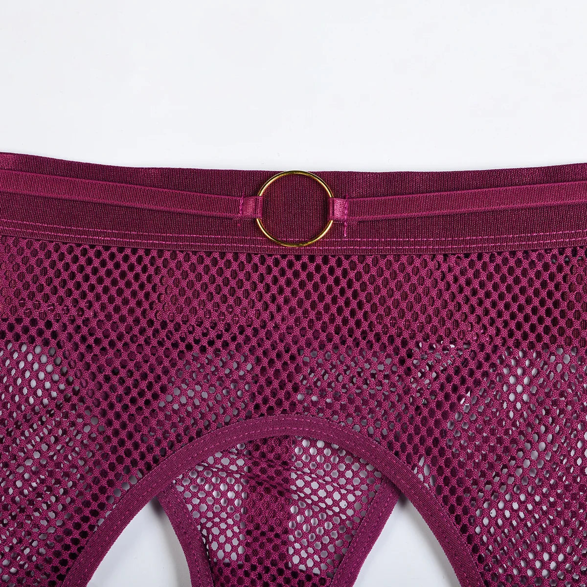 Lingerie set with mesh cut-outs