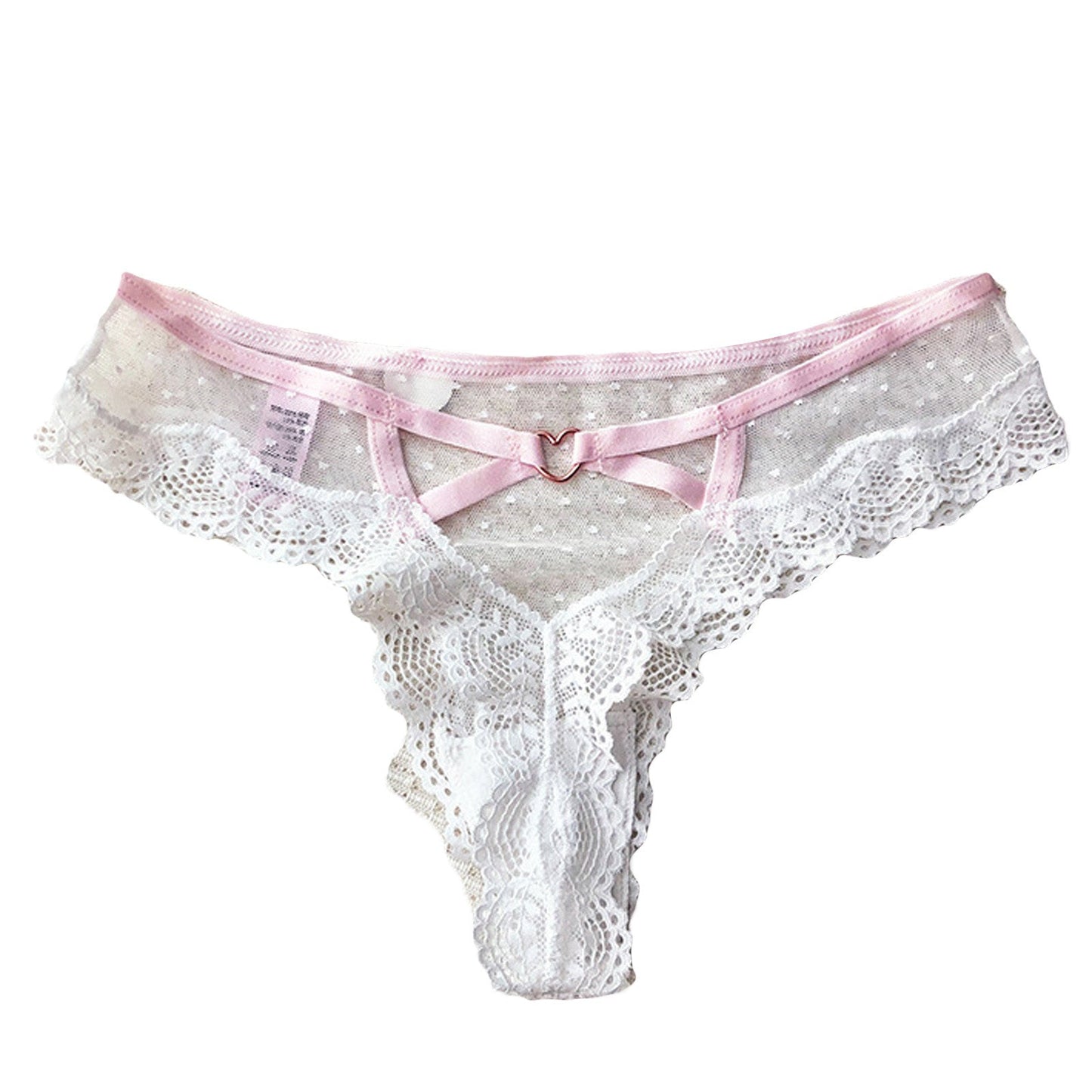 Lace-trimmed mesh panties