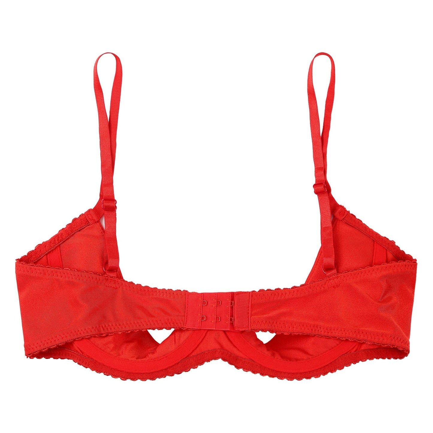 Bra with heavily exposed cups