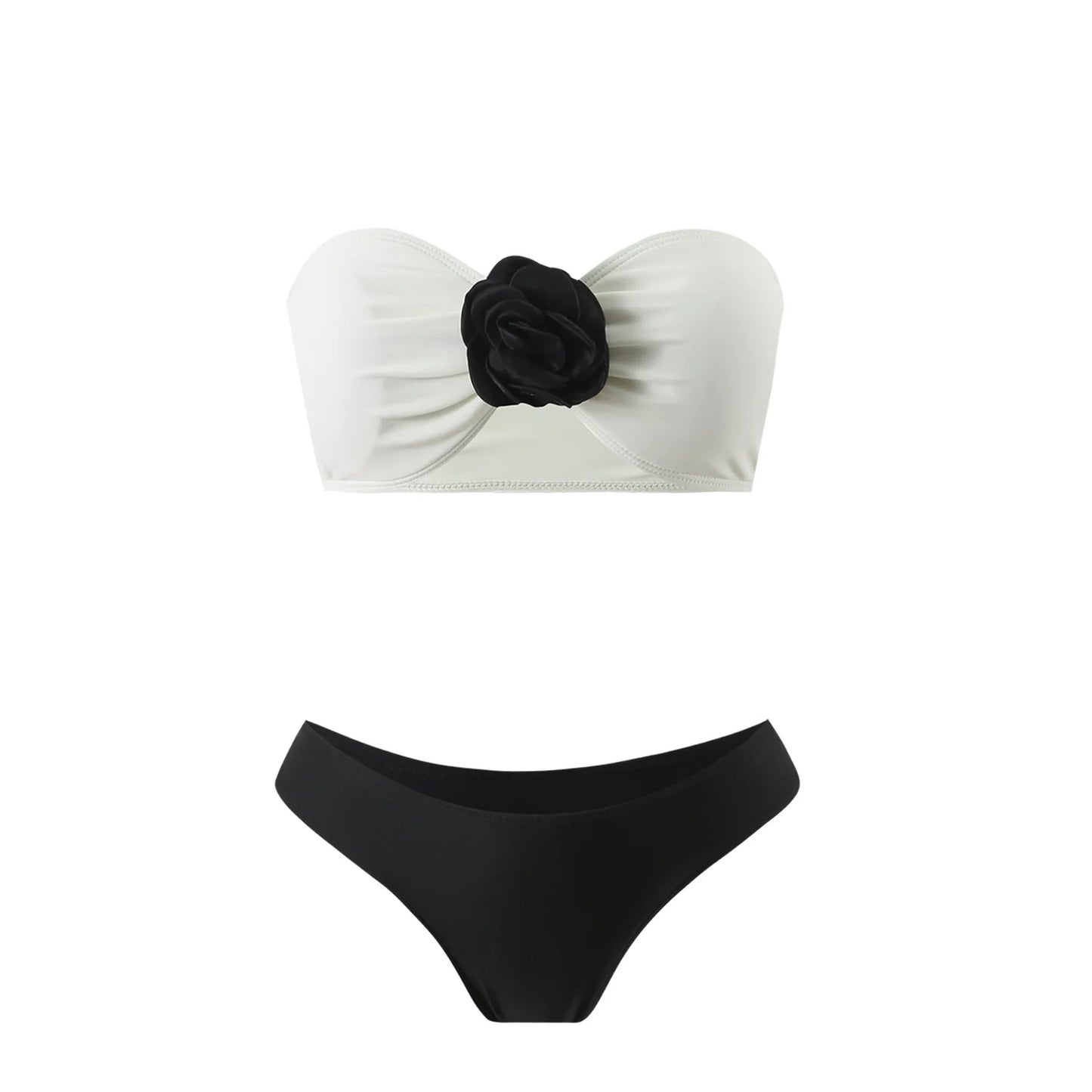 Two-piece swimsuit with a skirt