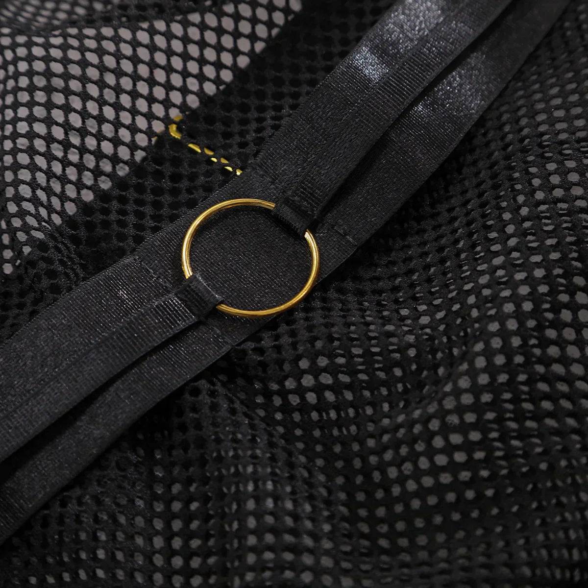 Mesh bodysuit with choker.
