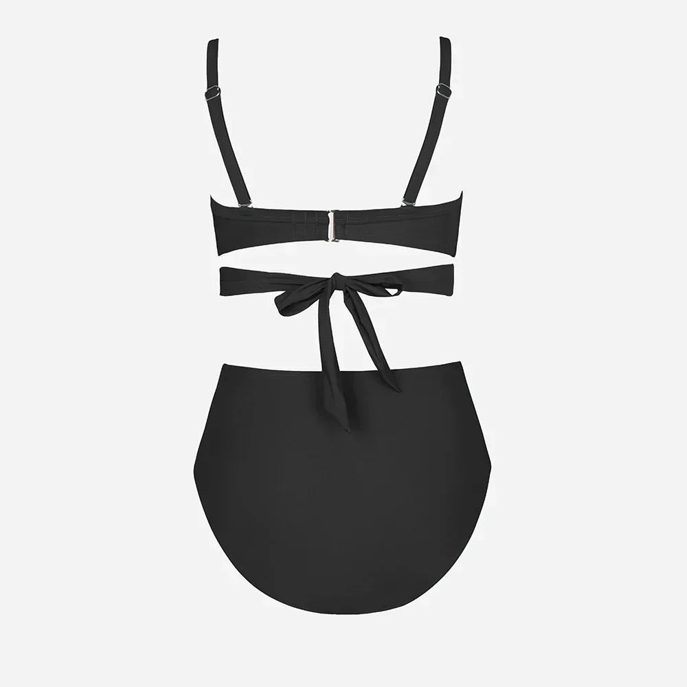 Plus size swimsuit with adjustable bra.