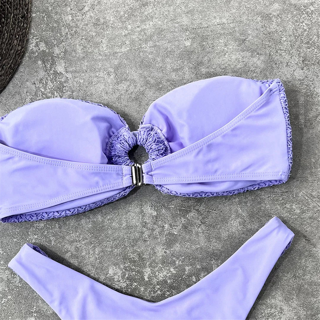 Two-piece strapless swimsuit