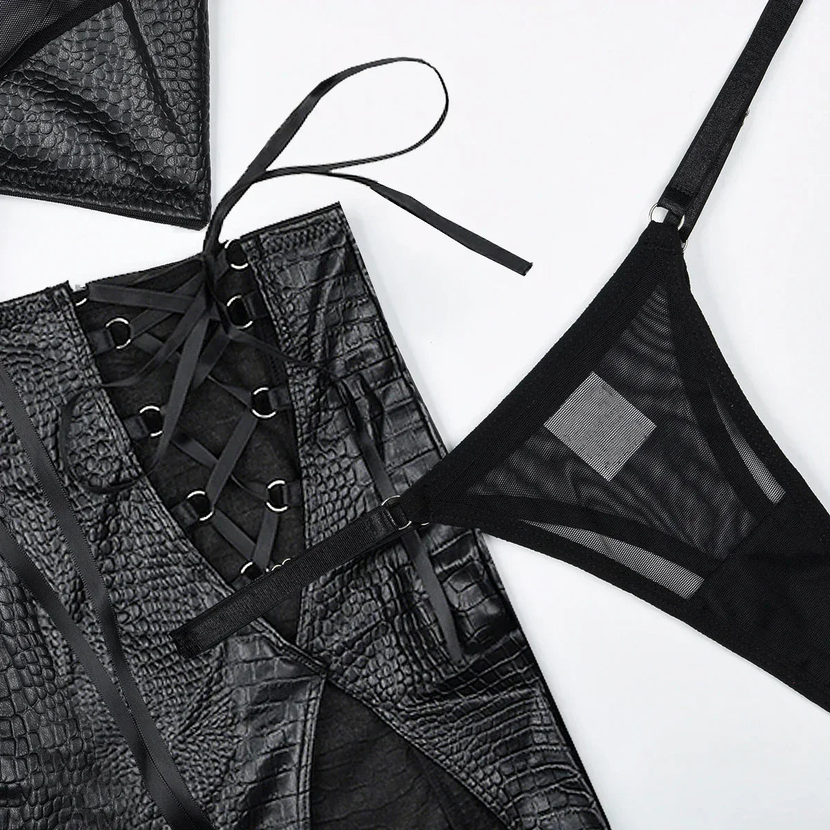 Lingerie set with a decorative skirt