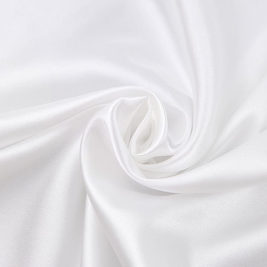 Satin bathrobe with fur on the sleeves
