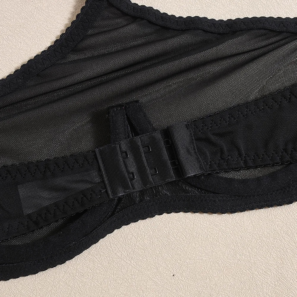 Complete outfit for a female student with a front-fastening choker.