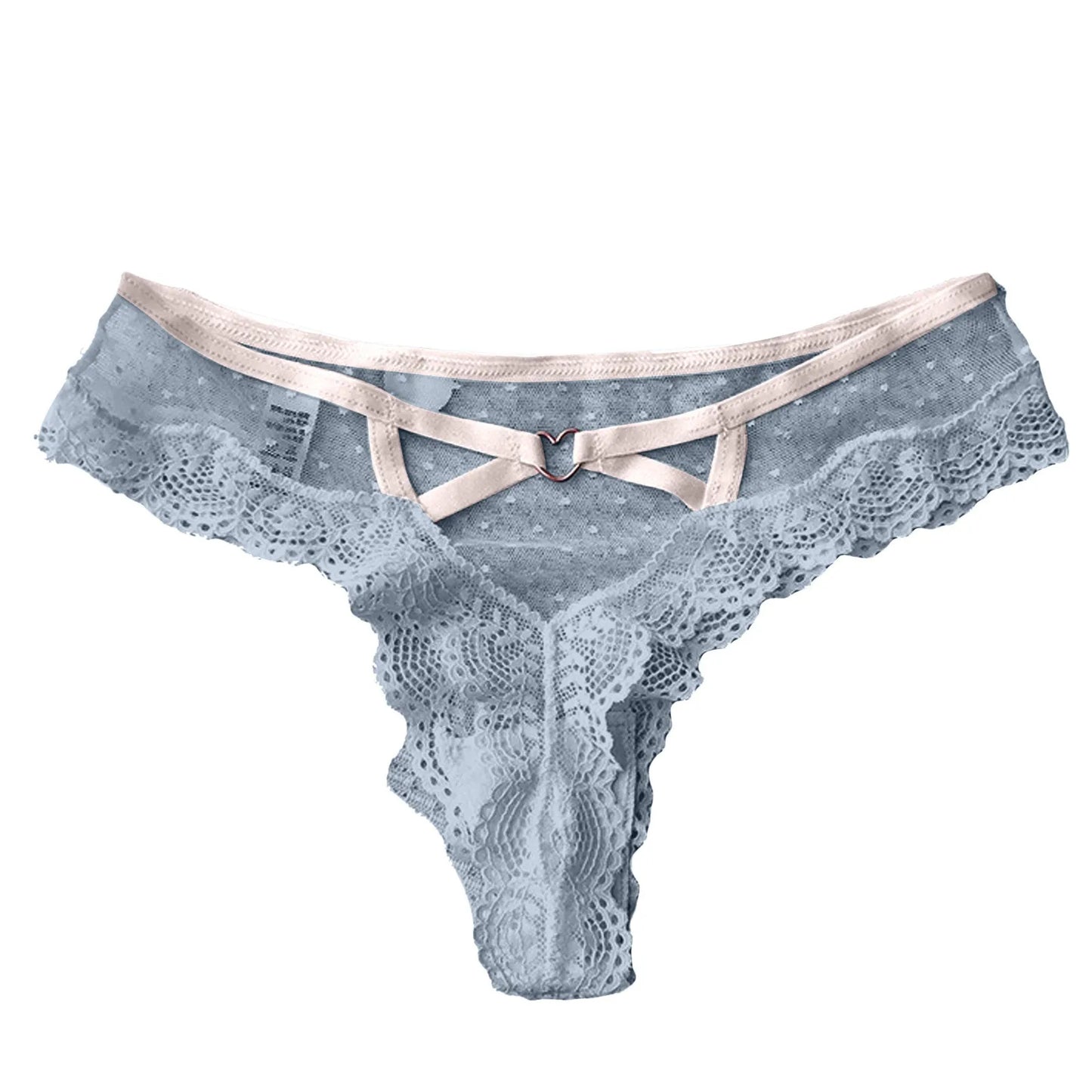 Lace-trimmed mesh panties