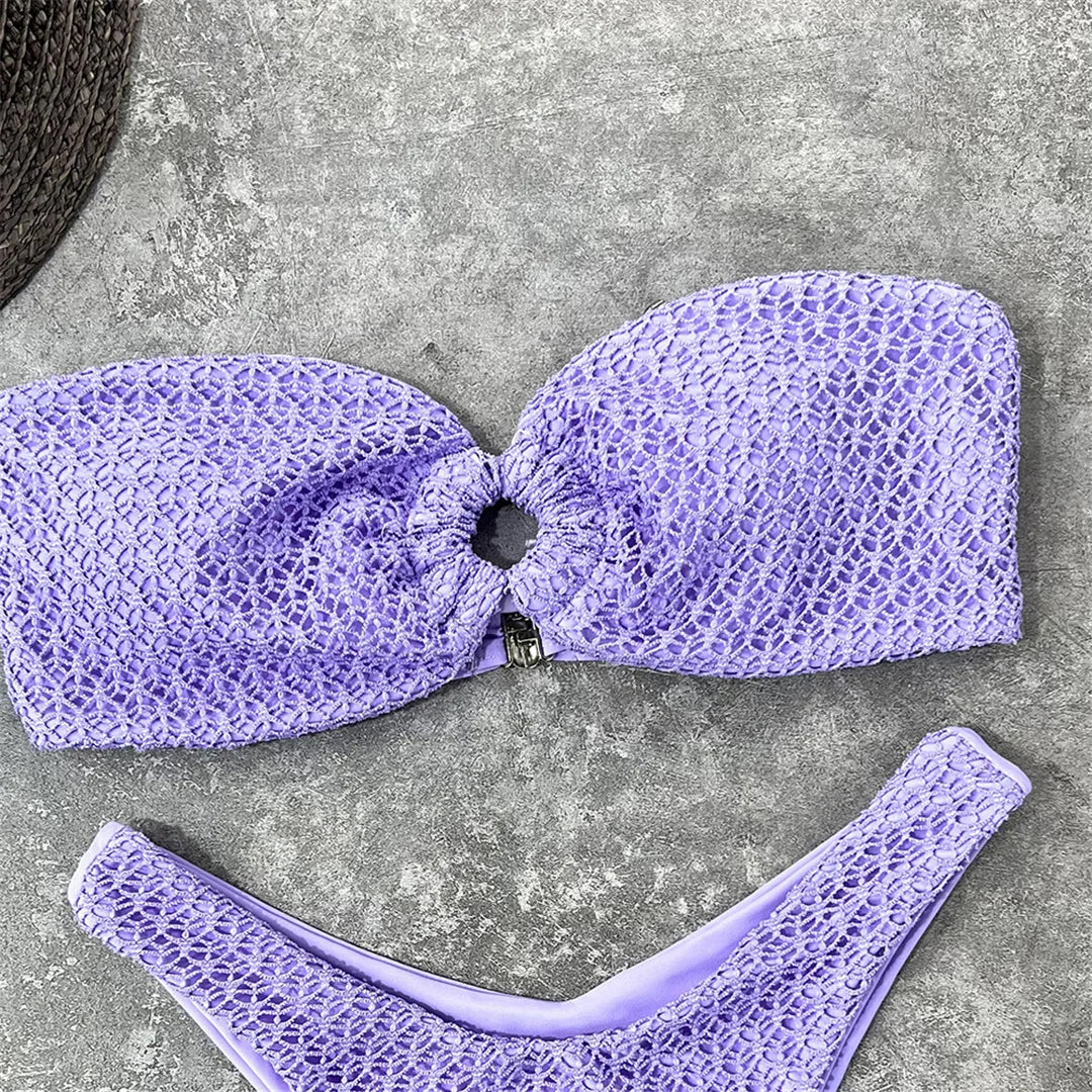 Two-piece strapless swimsuit