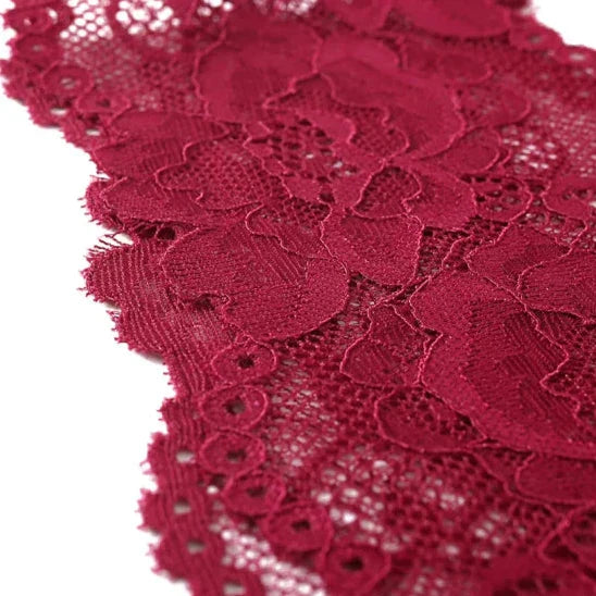 Satin thong with lace inserts