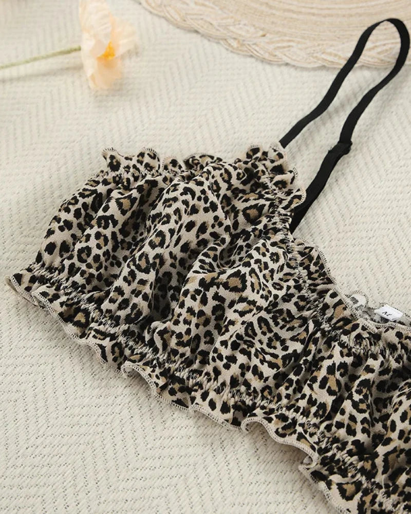 Short leopard print camisole pyjama