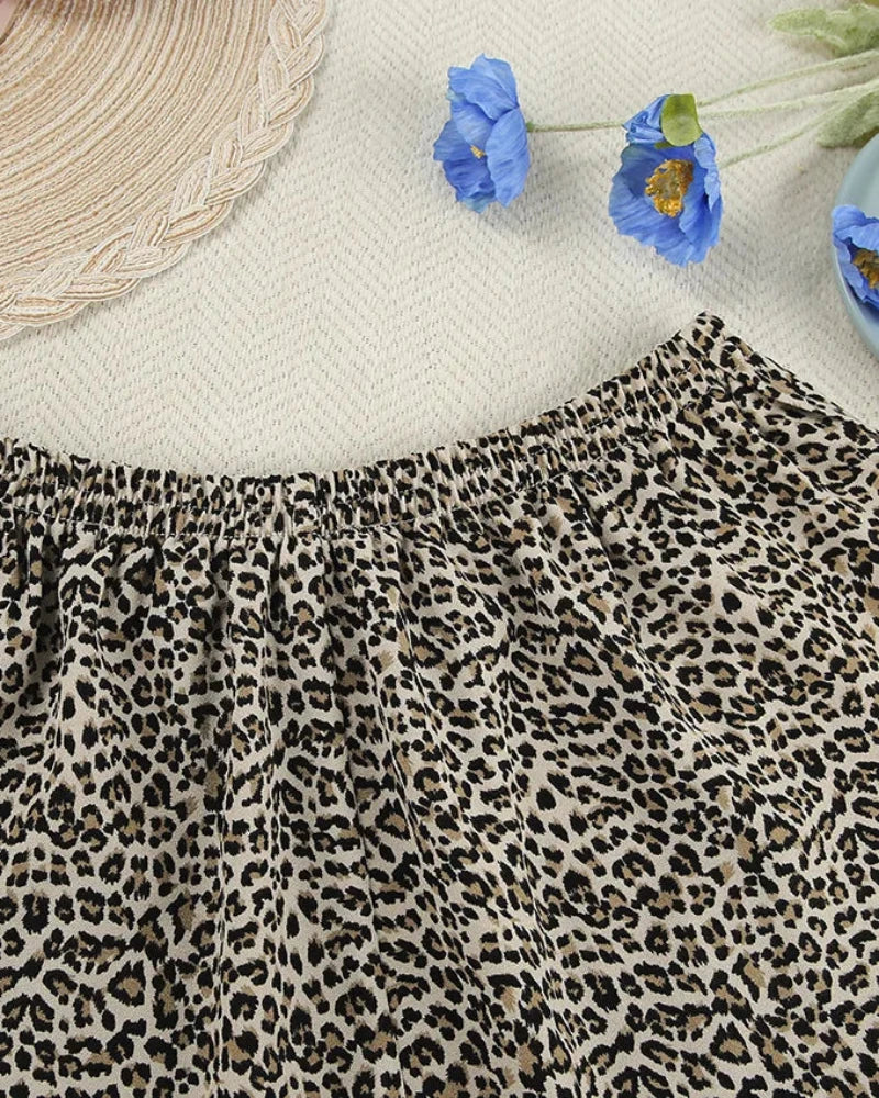 Short leopard print camisole pyjama