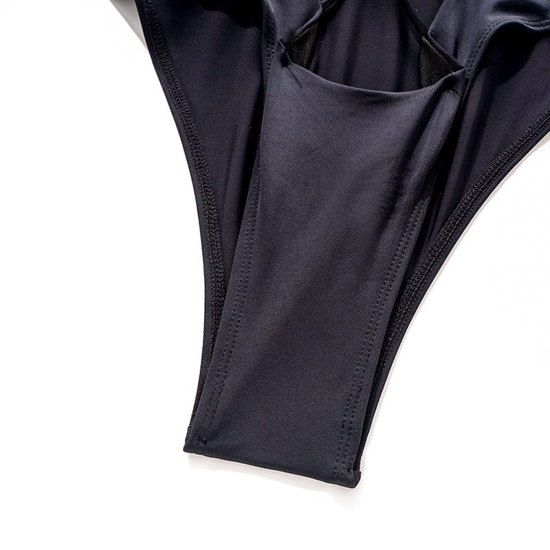 Front-tied one-piece swimsuit