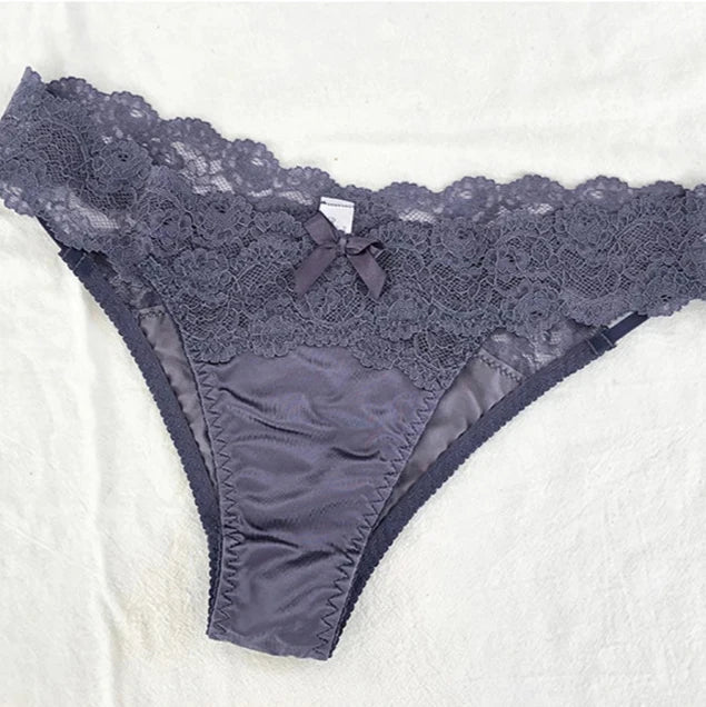 Lacy insert thong panties