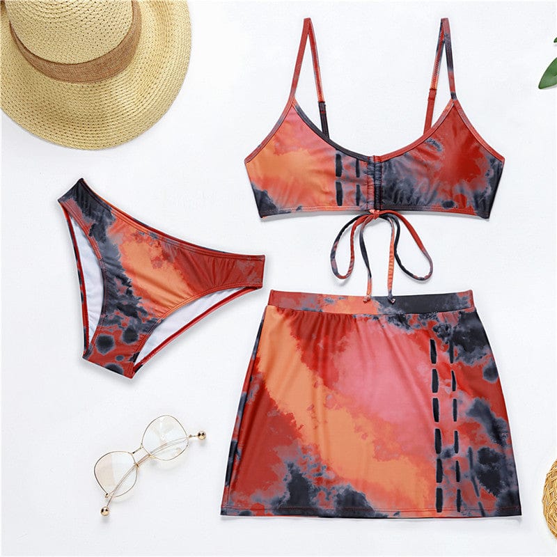 Two-piece swimsuit with adjustable straps