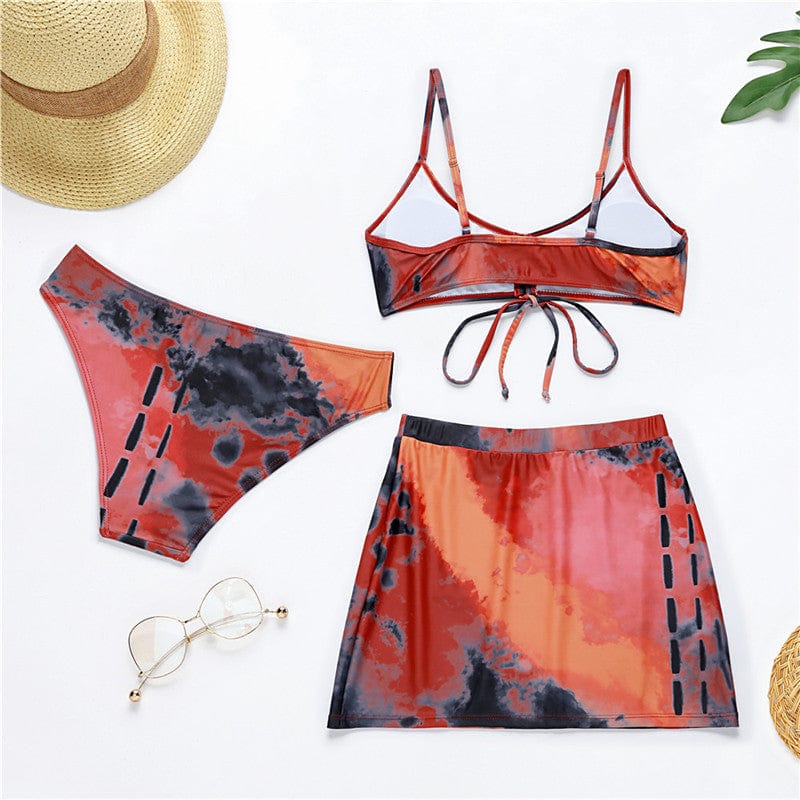 Two-piece swimsuit with adjustable straps