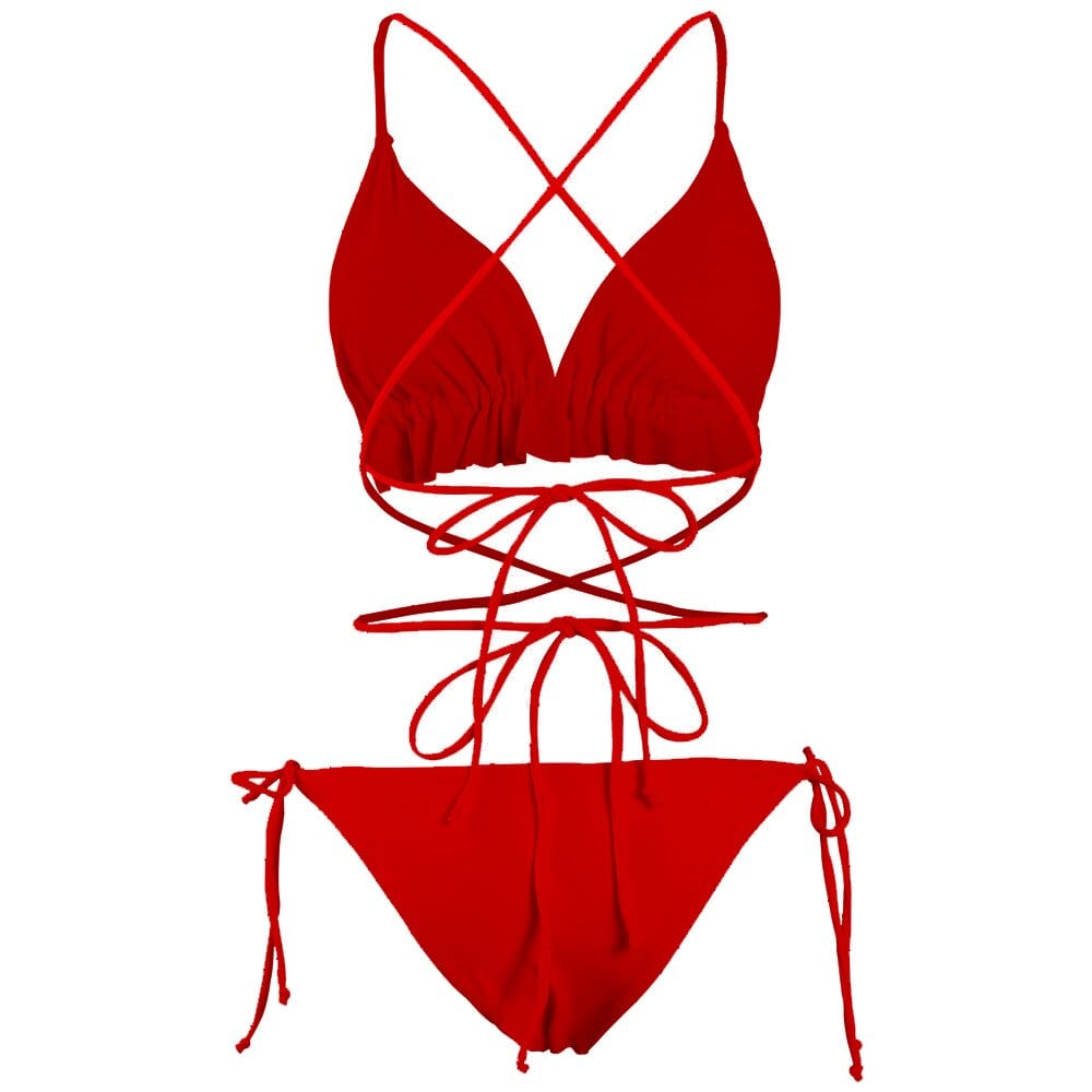 Two-piece swimsuit with lining in the bust.