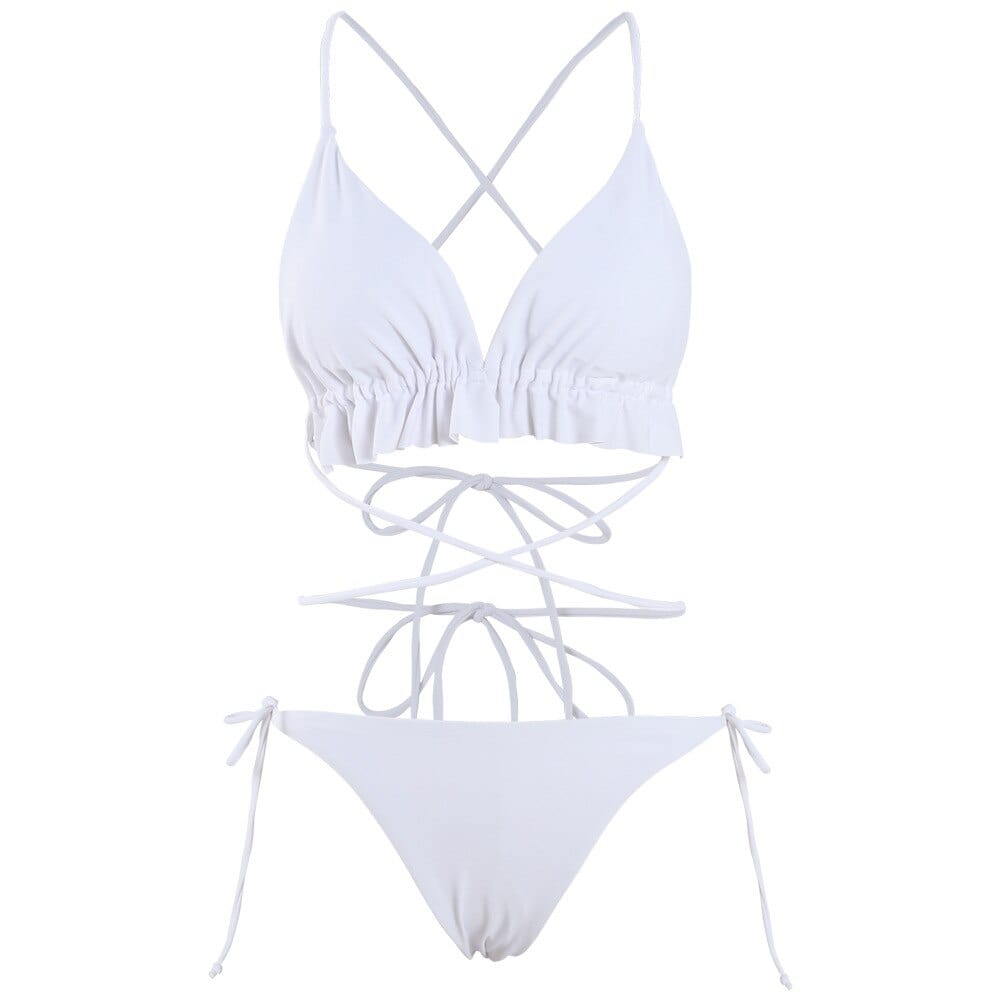 Two-piece swimsuit with lining in the bust.