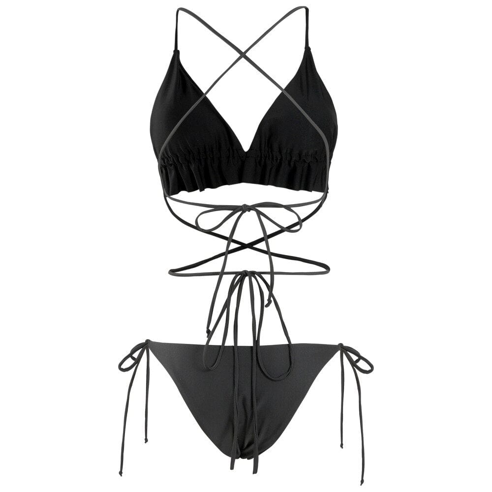 Two-piece swimsuit with lining in the bust.