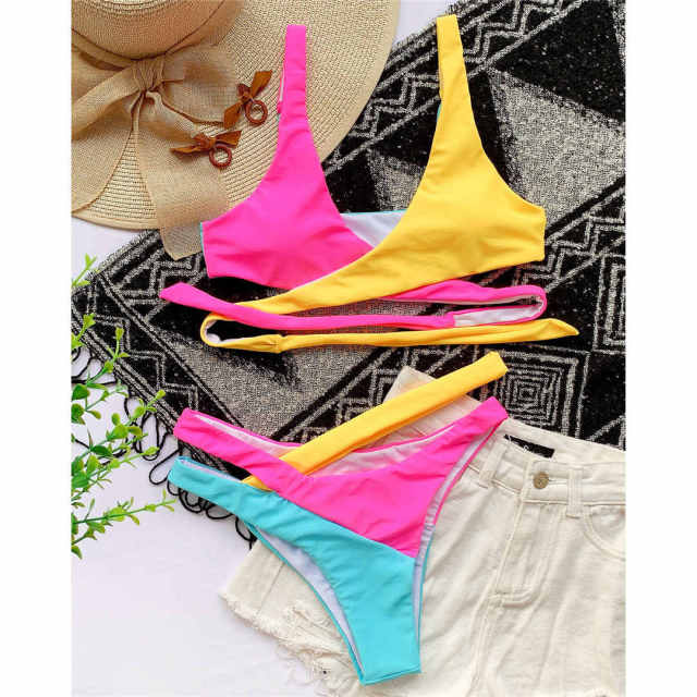 Two-piece bikini with decorative cut-outs