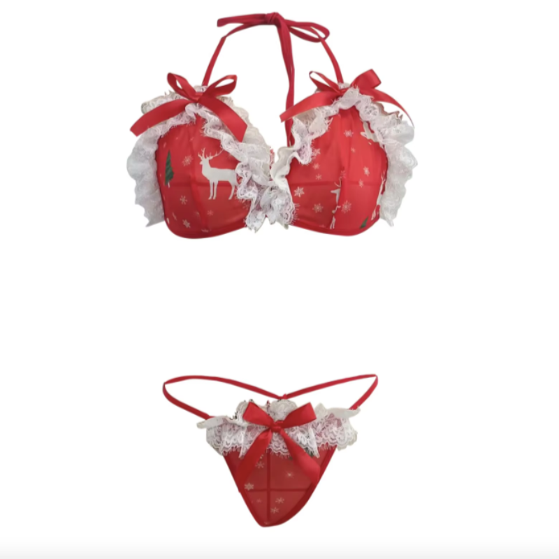 Christmas lingerie set with a robe