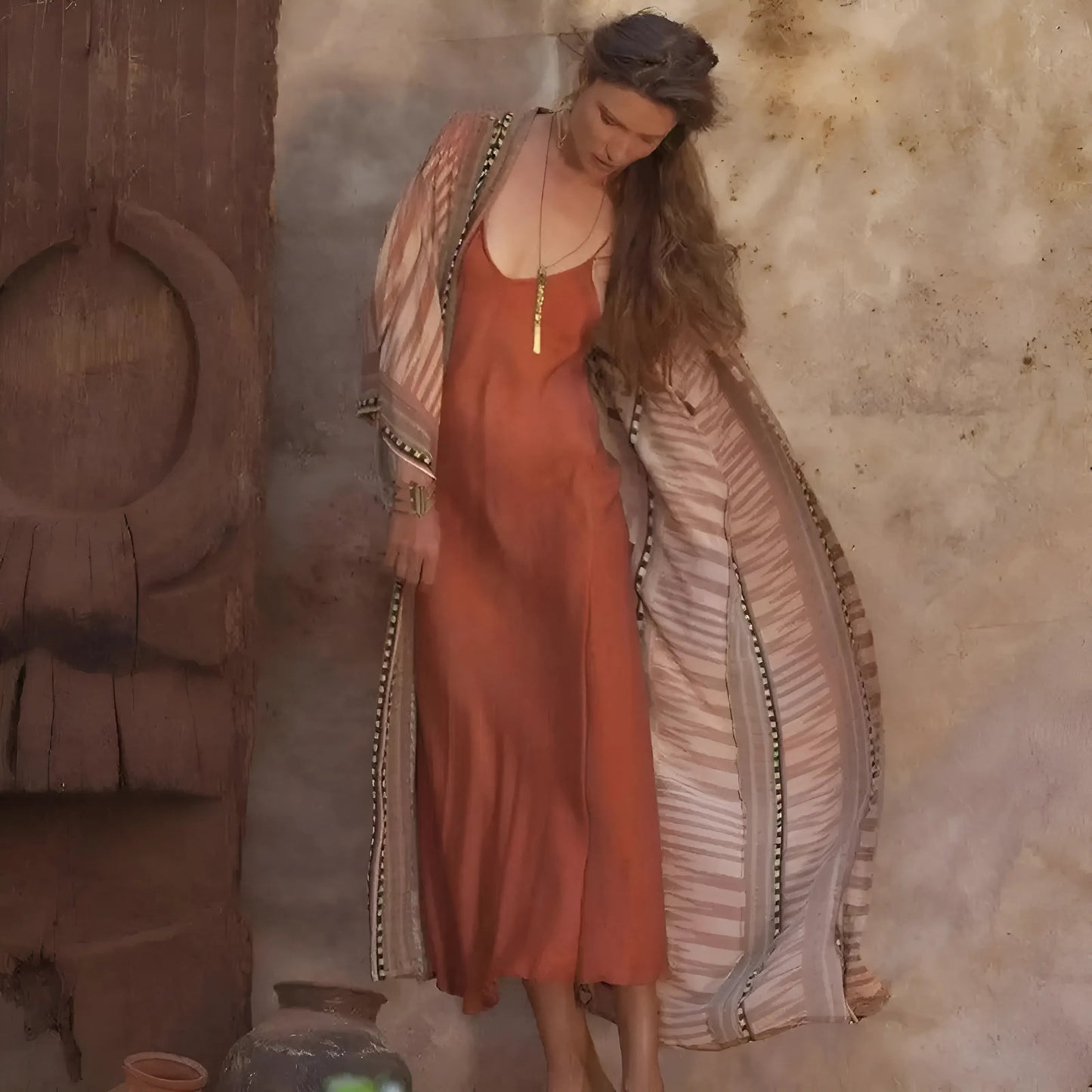 Aztec Pattern Beach Kimono