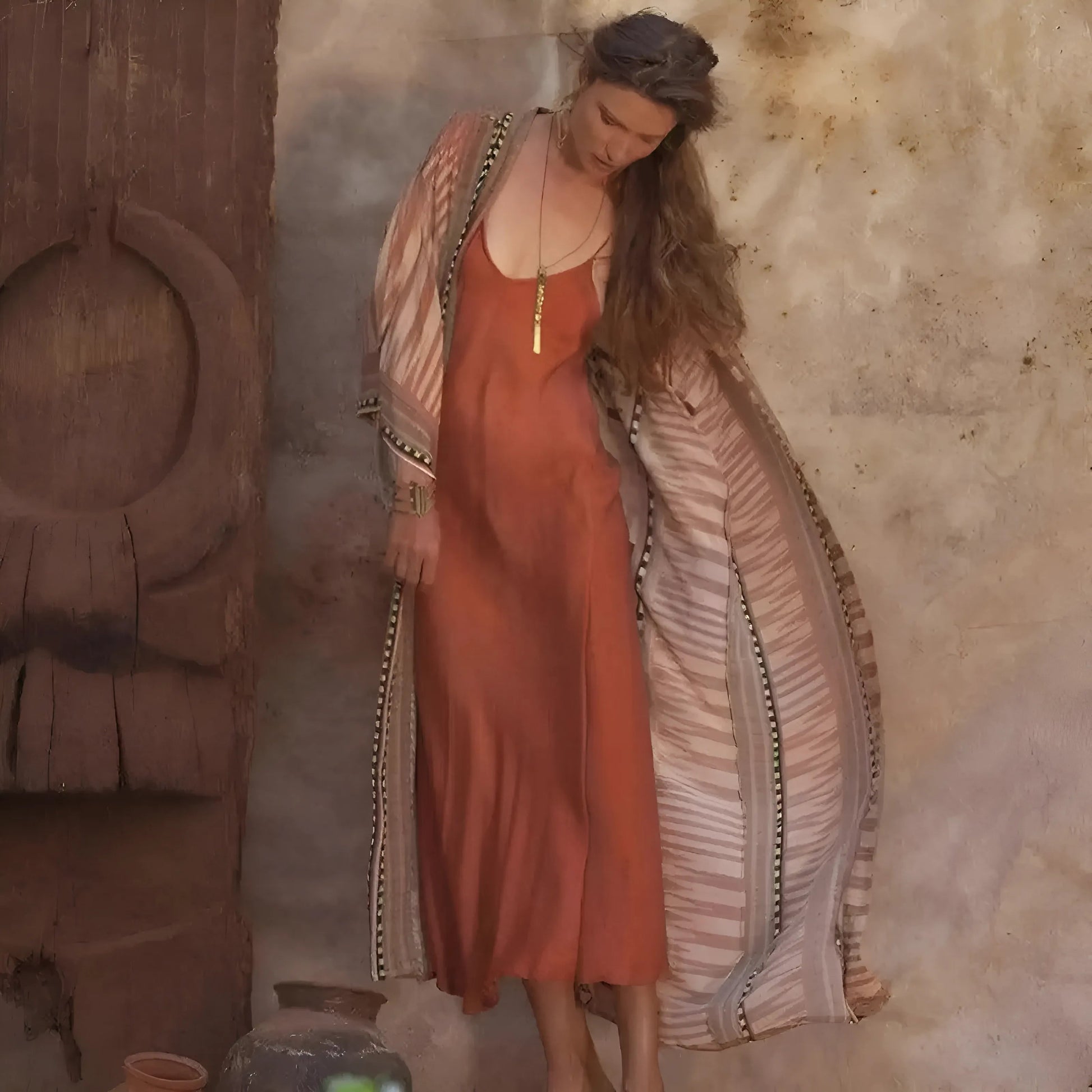 Aztec Pattern Beach Kimono