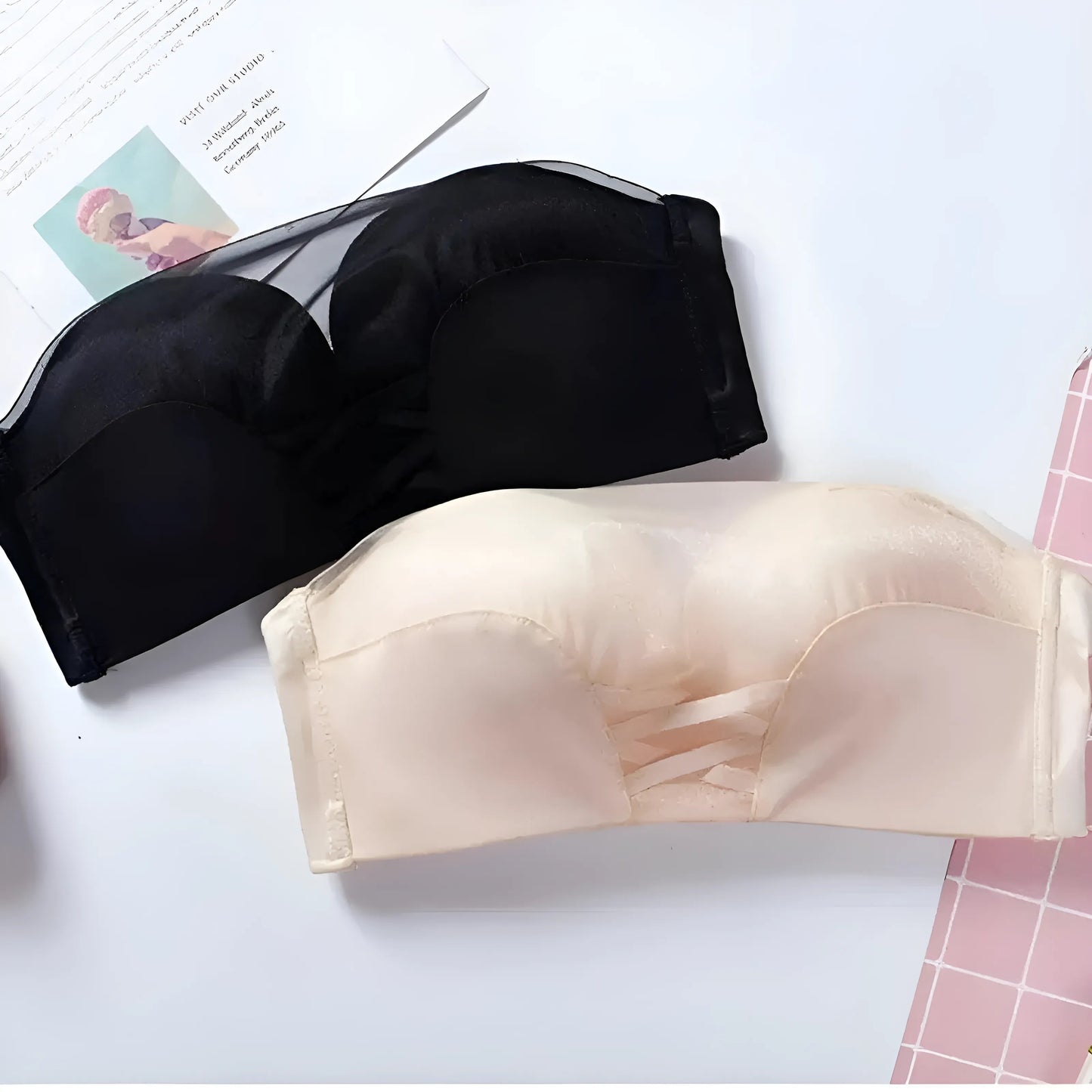 Bardot Bra with Mesh Detail