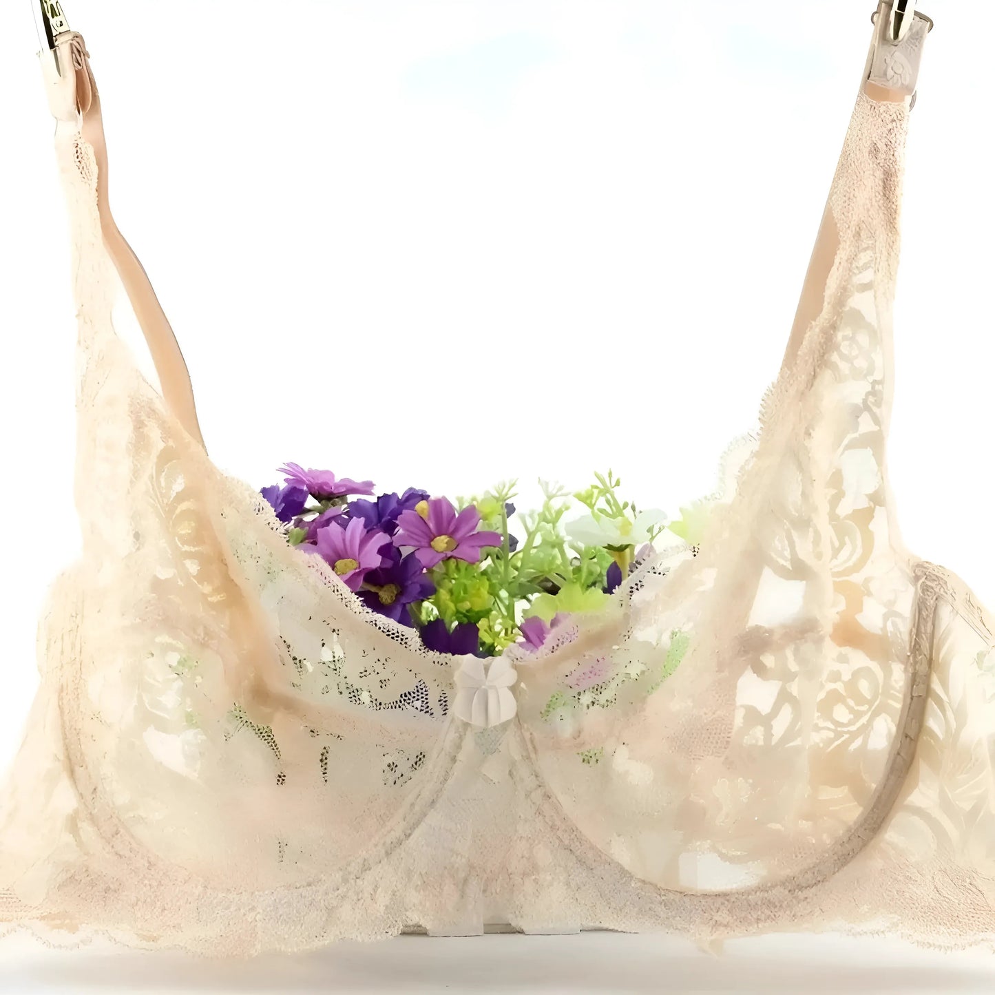 Beige Classic Lace Bra