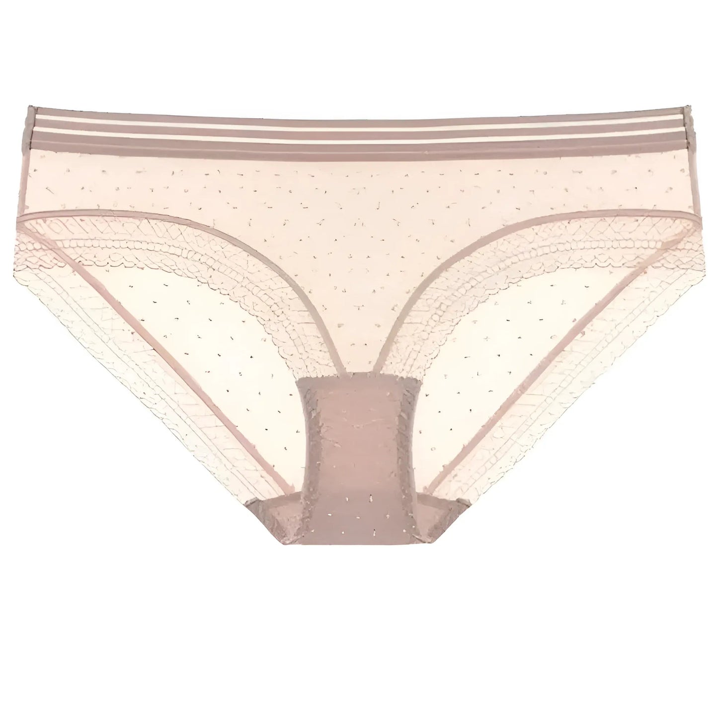 Beige Polka Dot Lace Knickers
