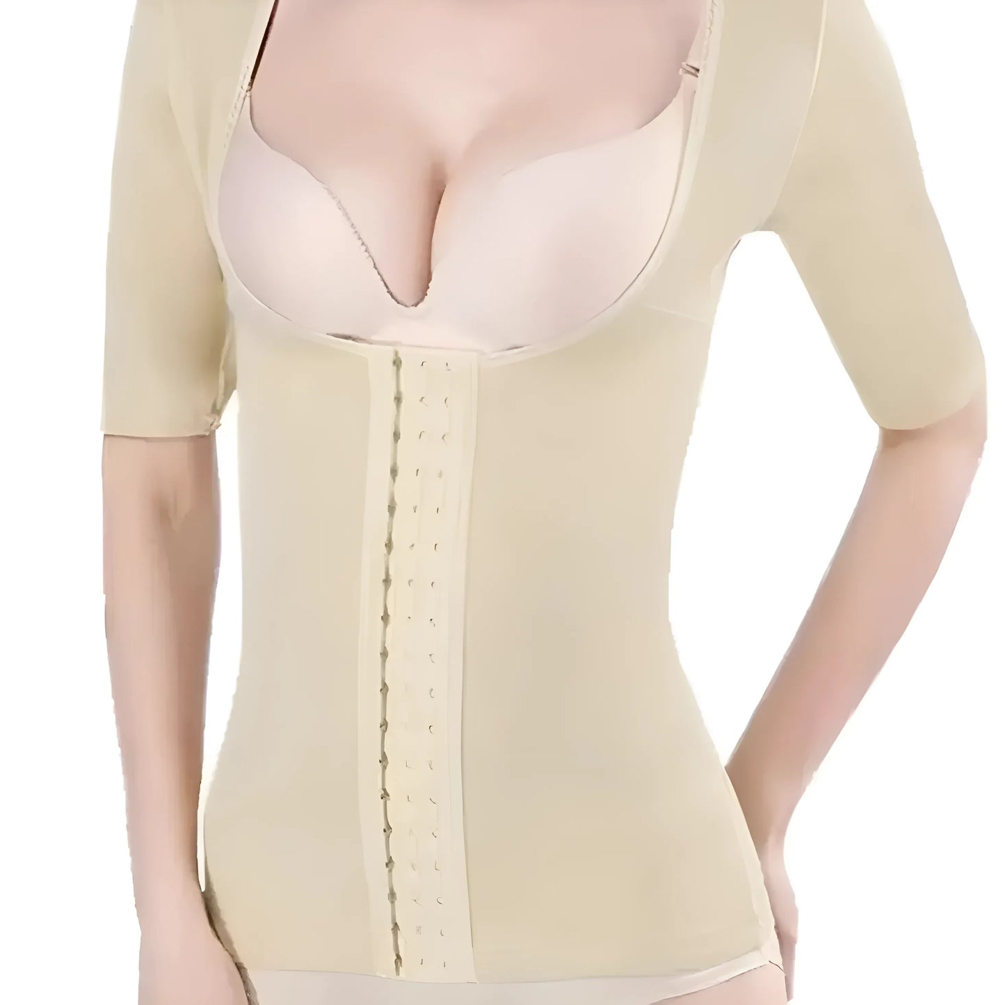 Beige Slimming Long Sleeve Top