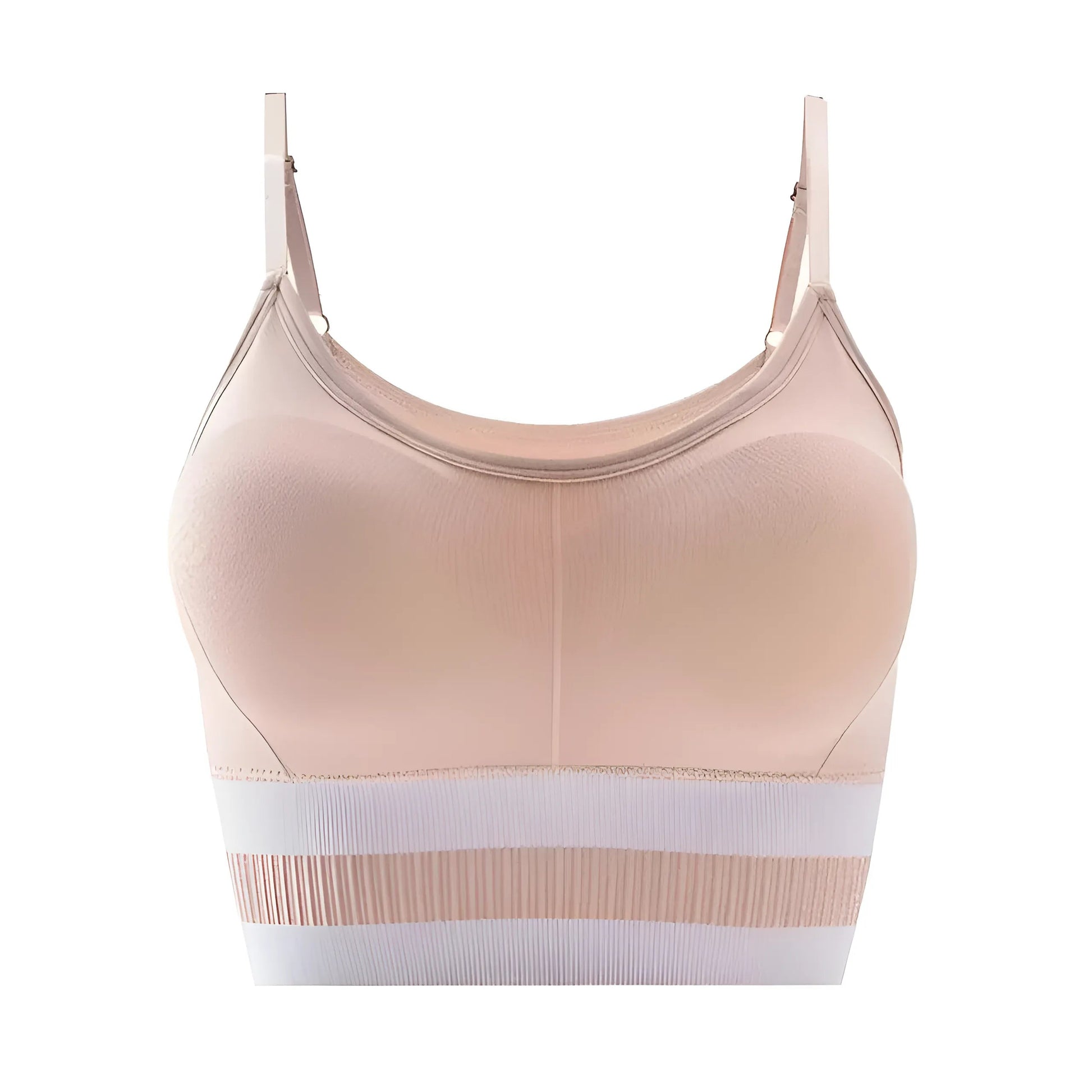 Beige Sport Bra with Straps