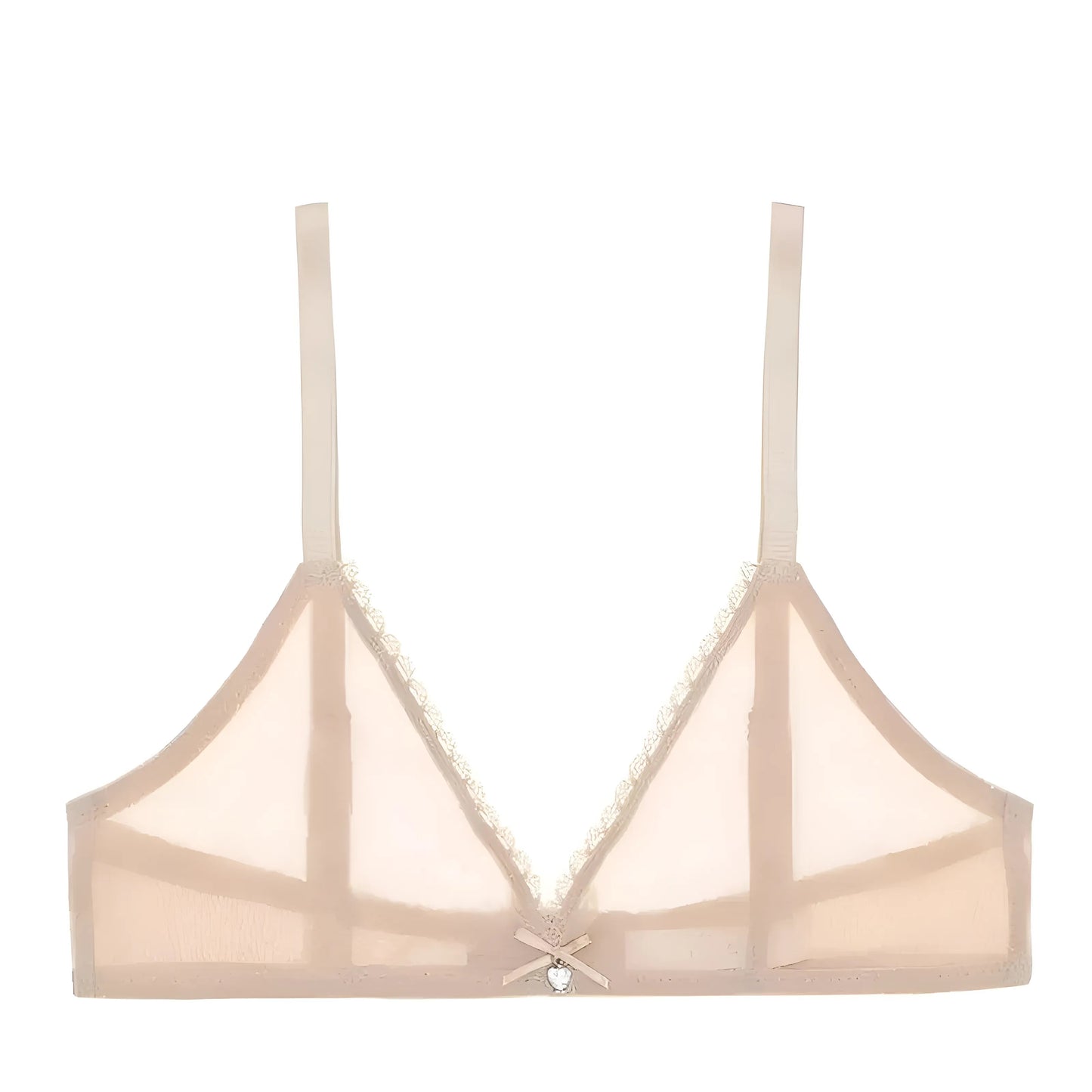 Beige Transparent Bralette Bra