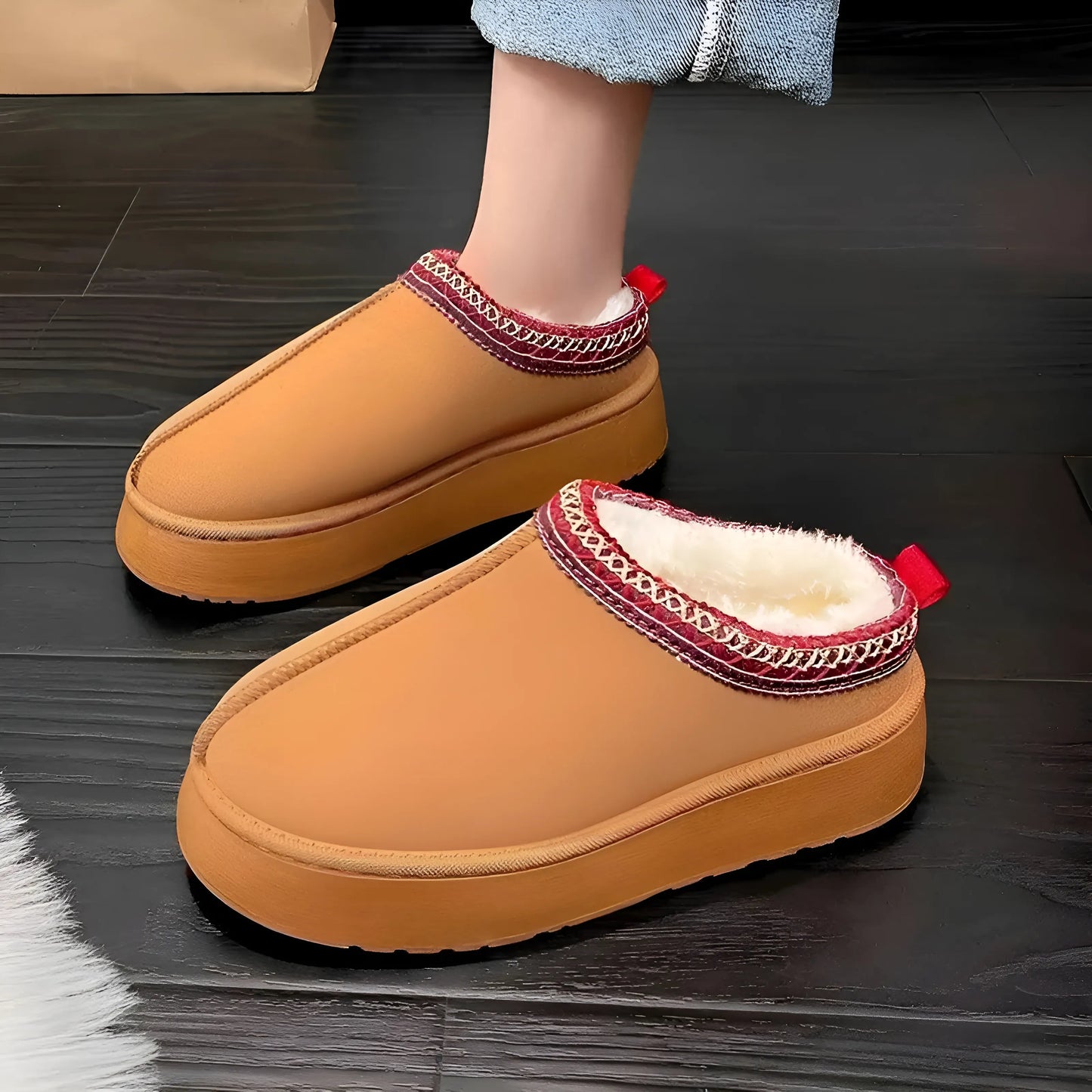Beige Warm Indoor Slippers