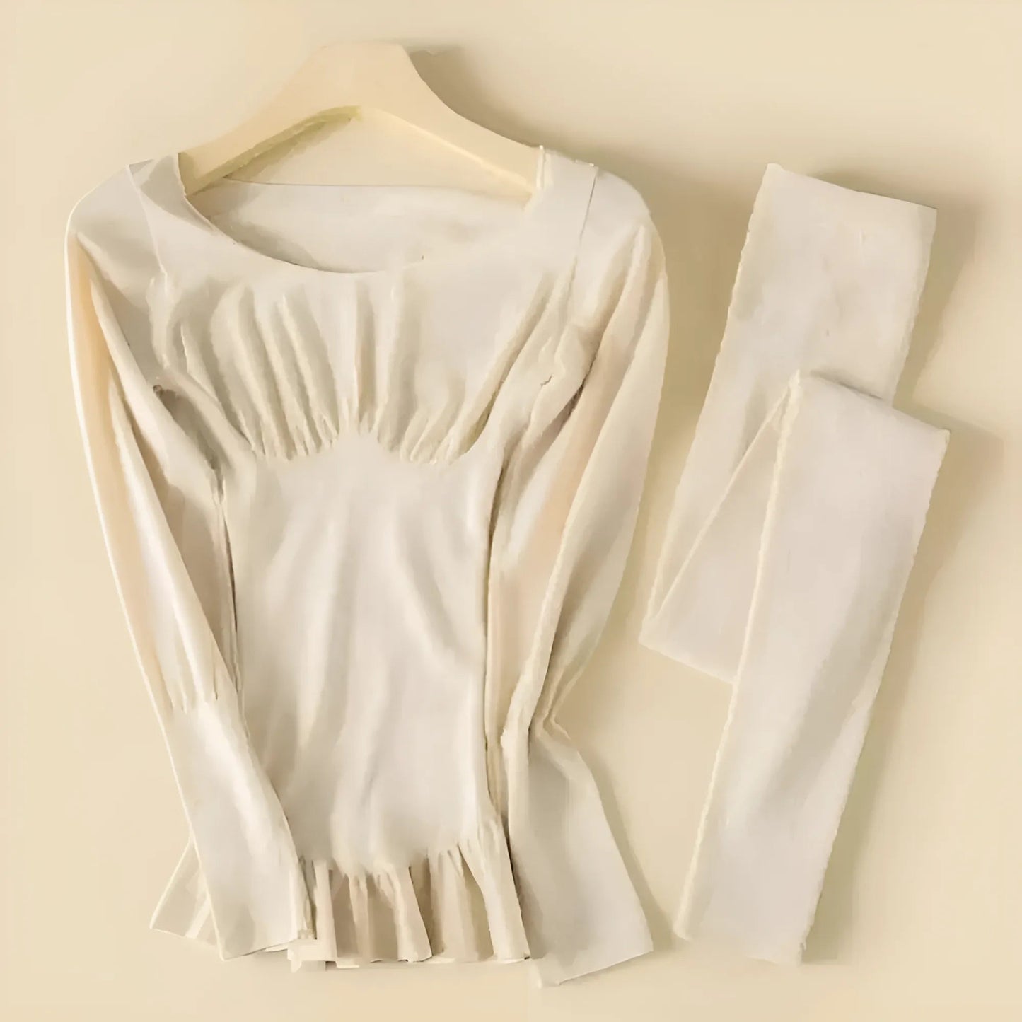 Beige Women's Thermal Underwear Set