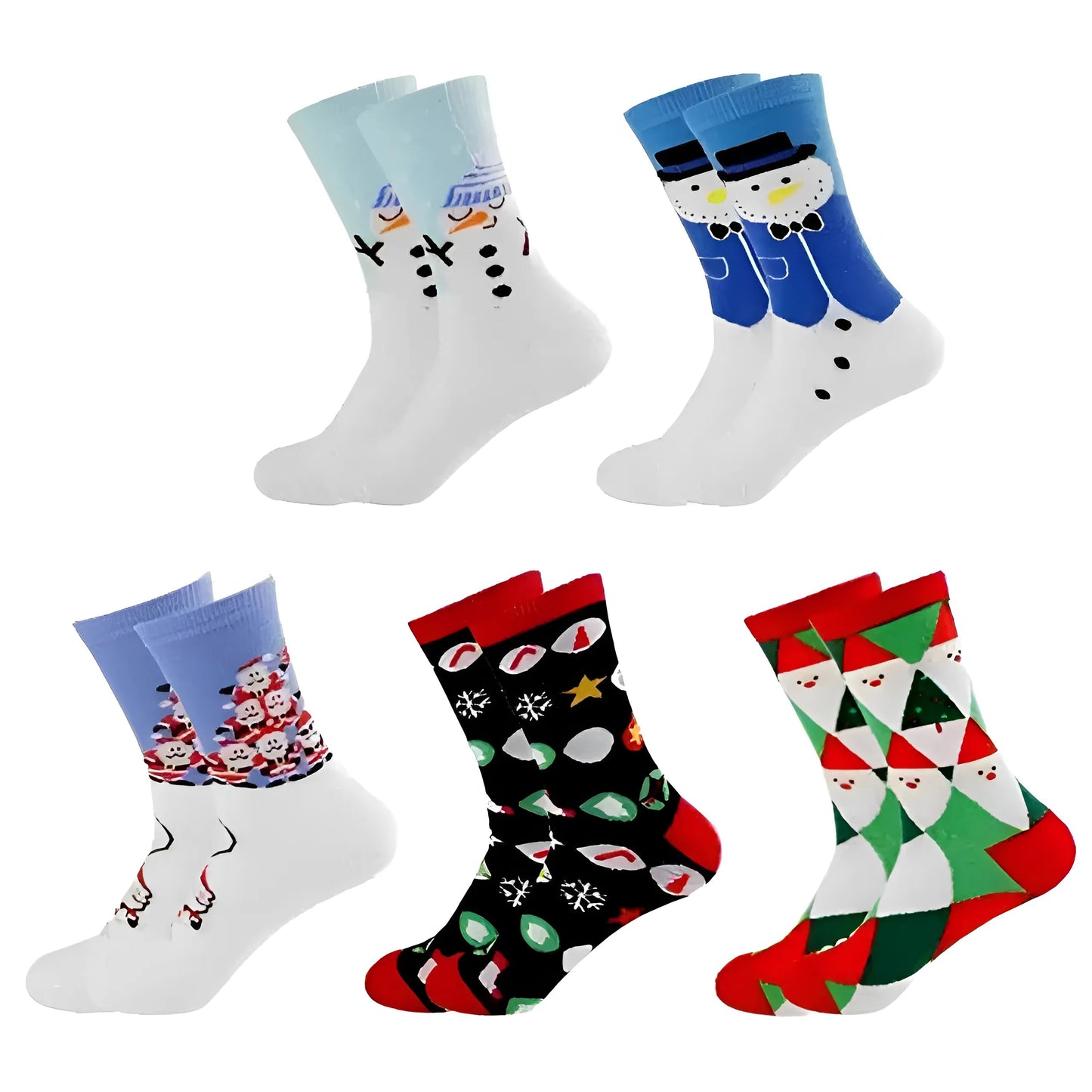 Black Christmas Socks - Pack of 5