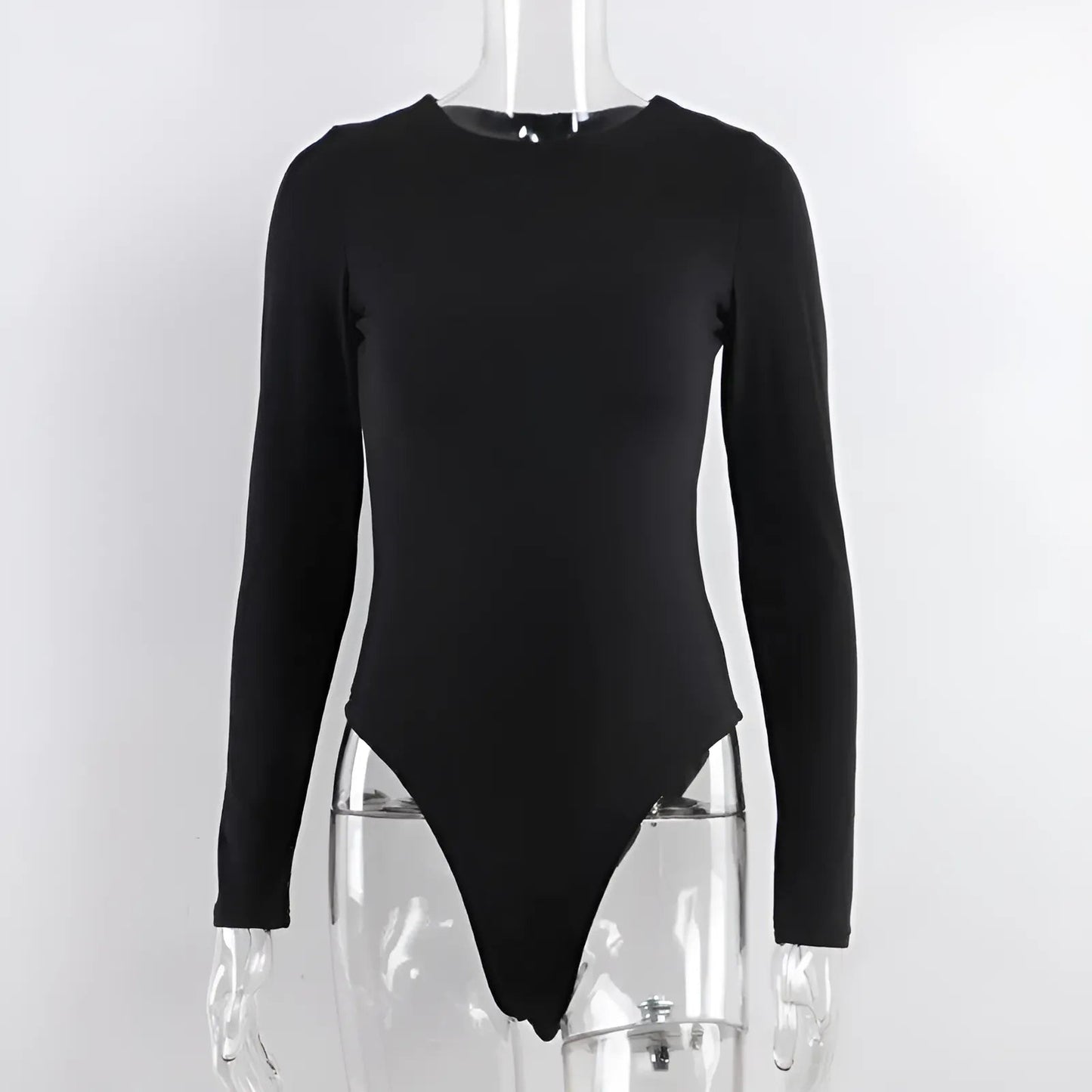 Black Classic Fitted Women's Bodysuit