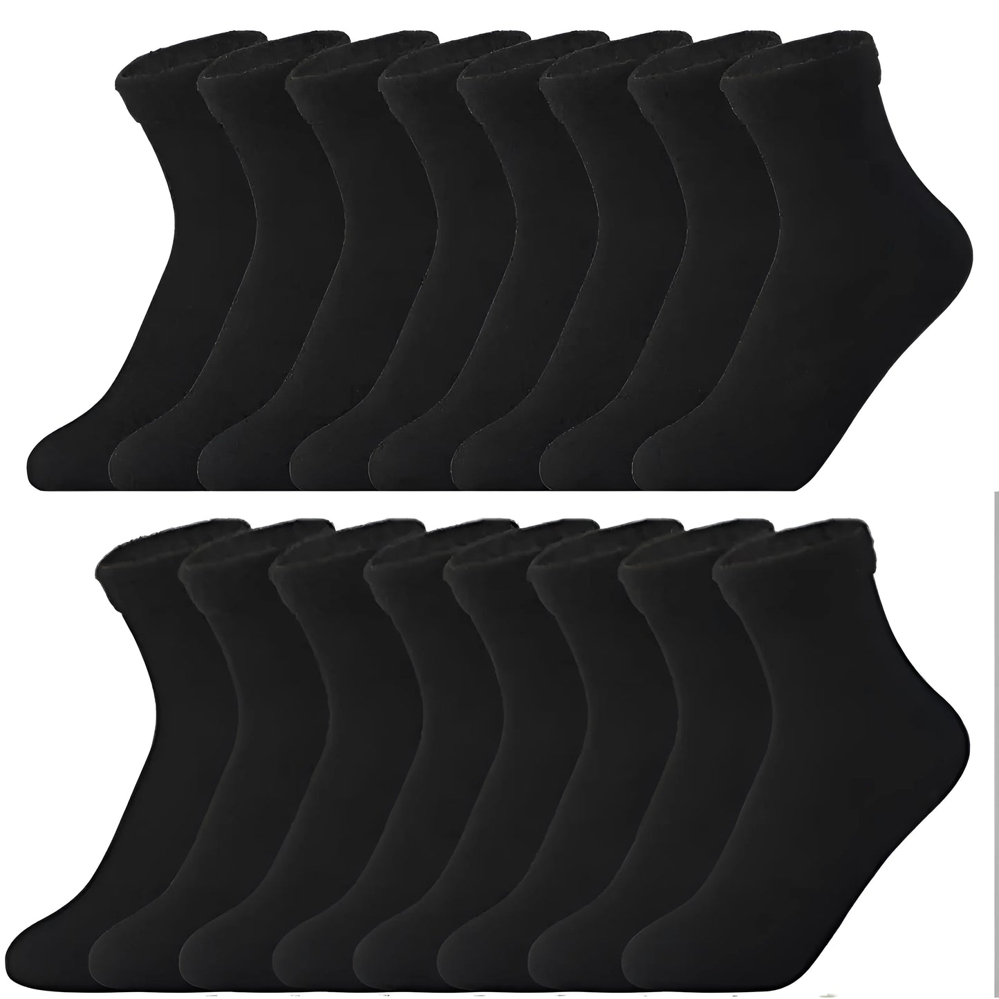 Black Classic Thermal Socks - Pack of 8