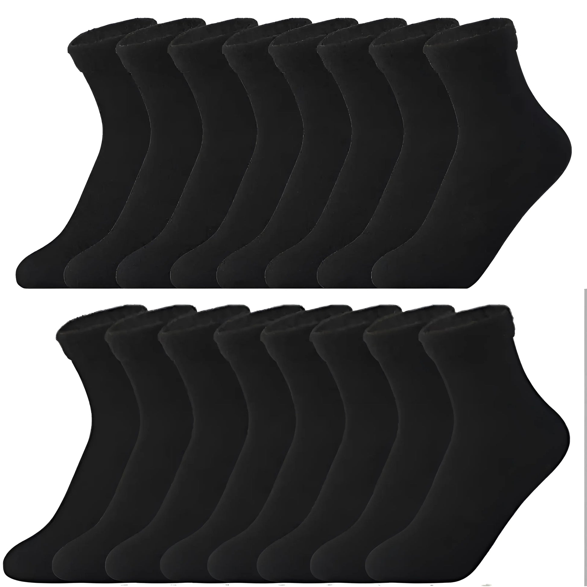 Black Classic Thermal Socks - Pack of 8