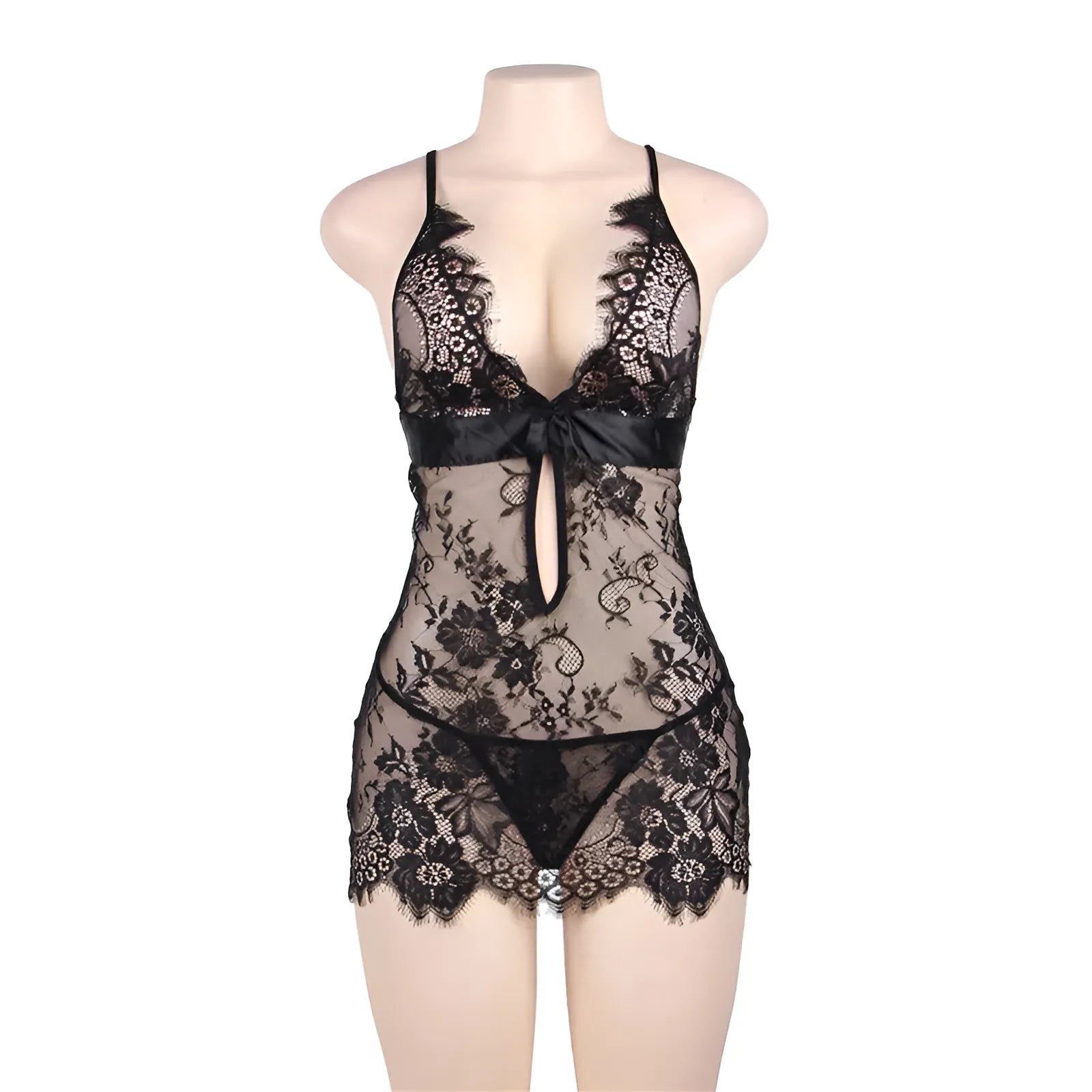 Black Delicate Lace Nightdress