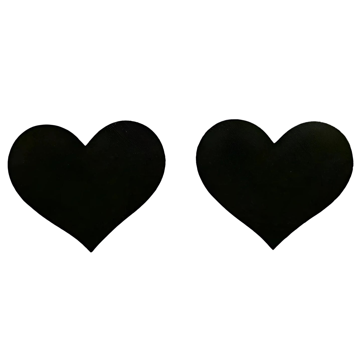 Black Heart-Shaped Fabric Nipple Covers