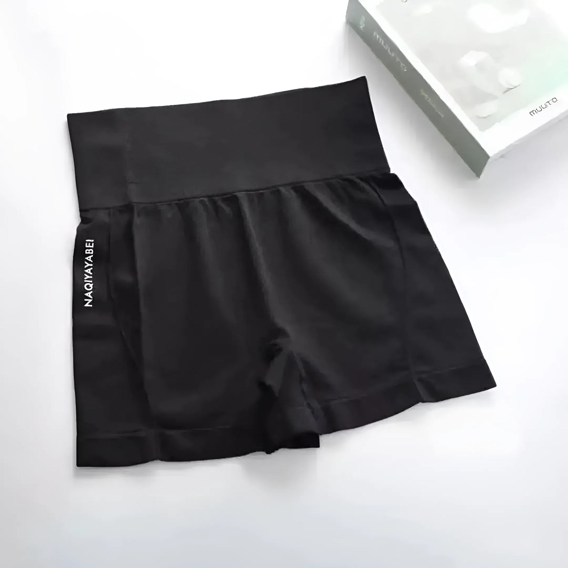 Black High-Waisted Sports Shorts