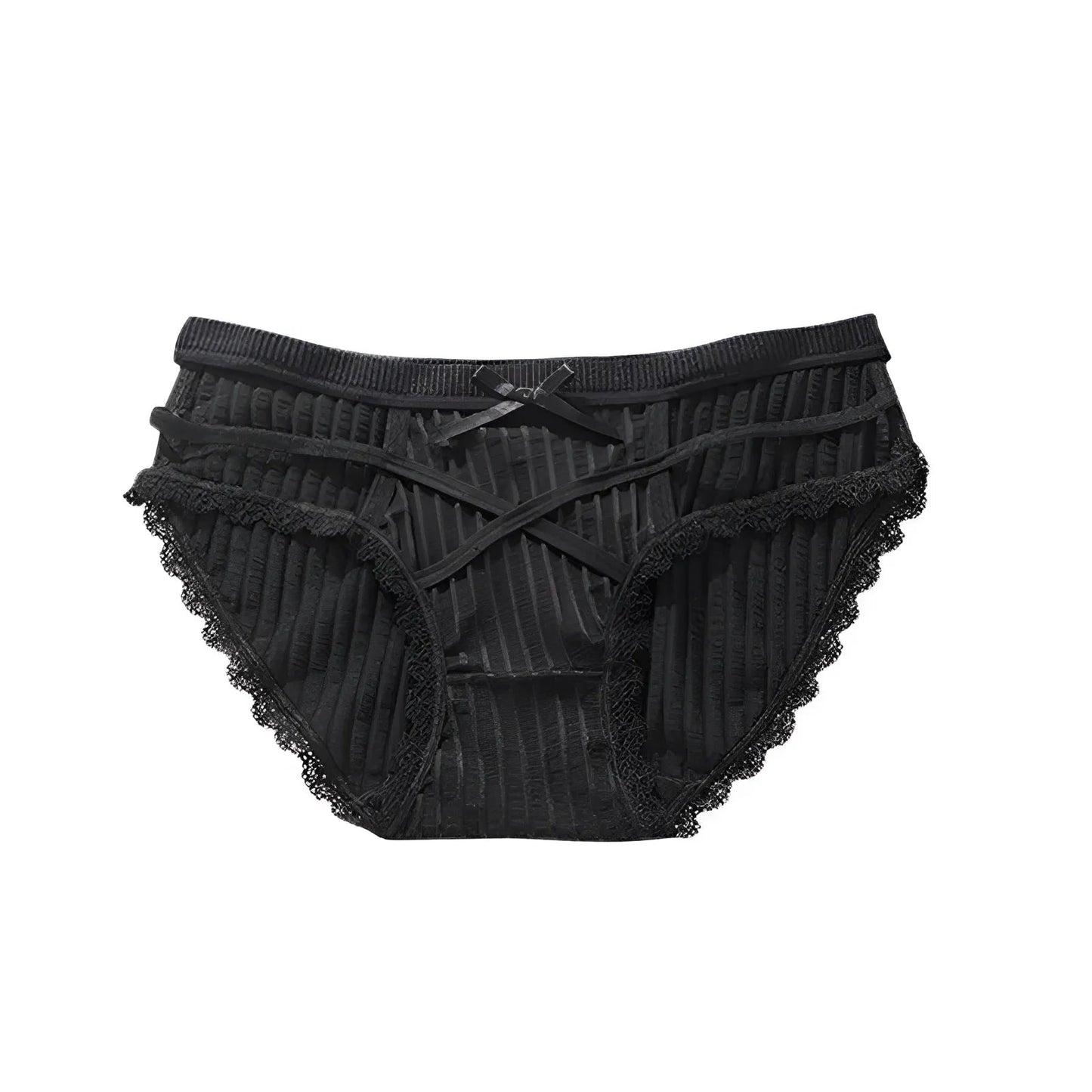 Black Lace Briefs with Straps