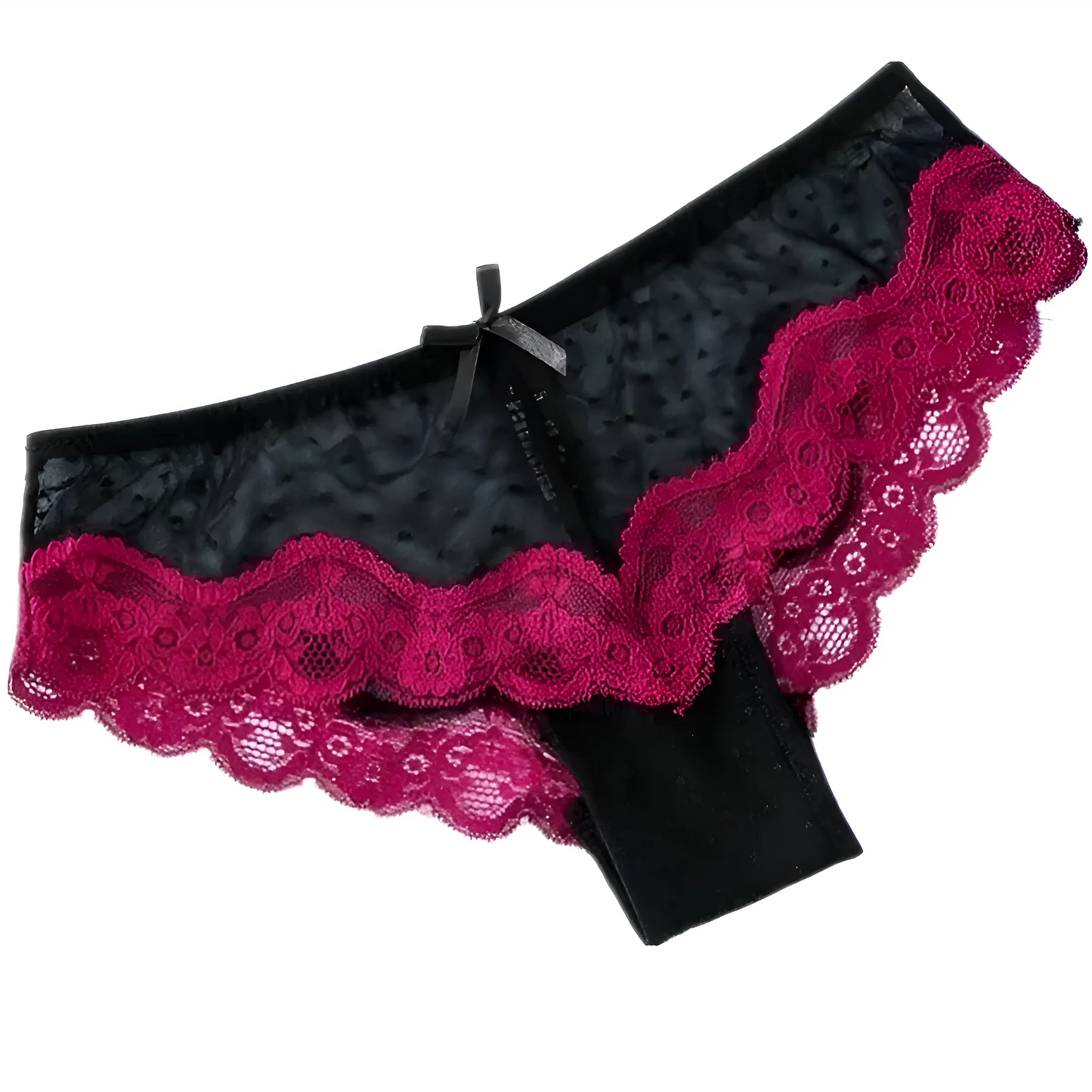 Black Lace Knickers with Bow