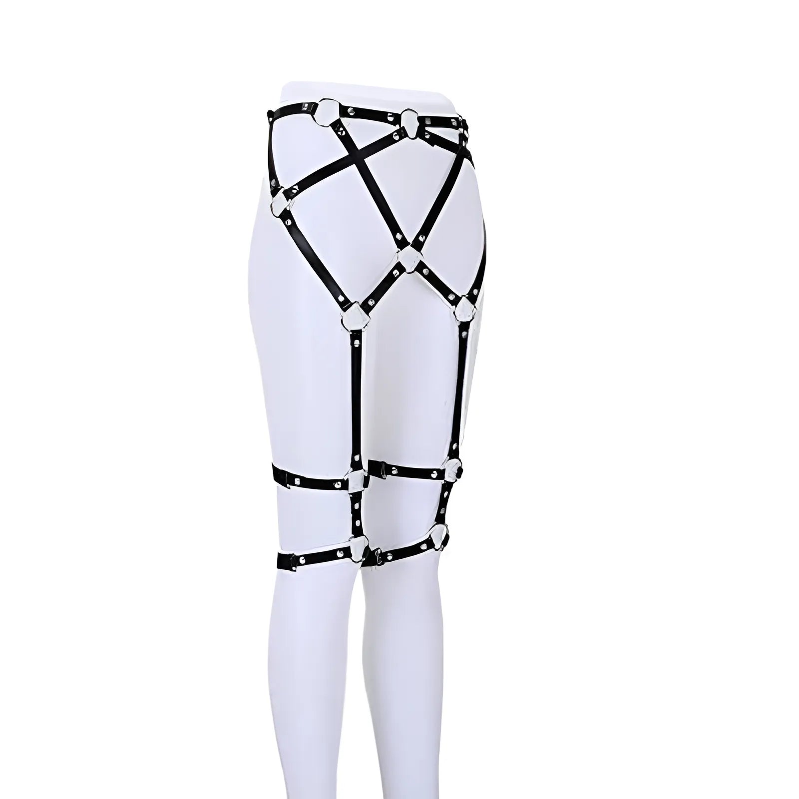 Black Leather Harness with Straps