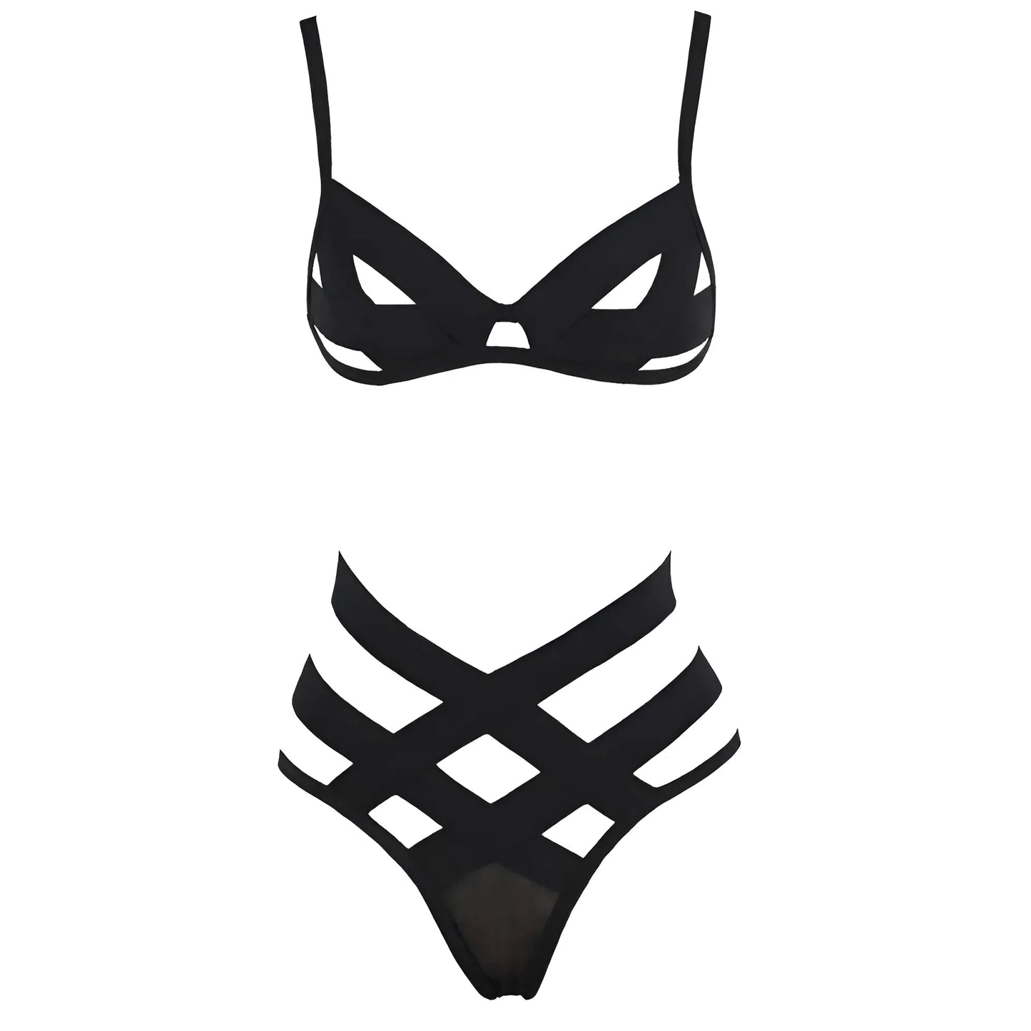 Black Lingerie Set with Straps